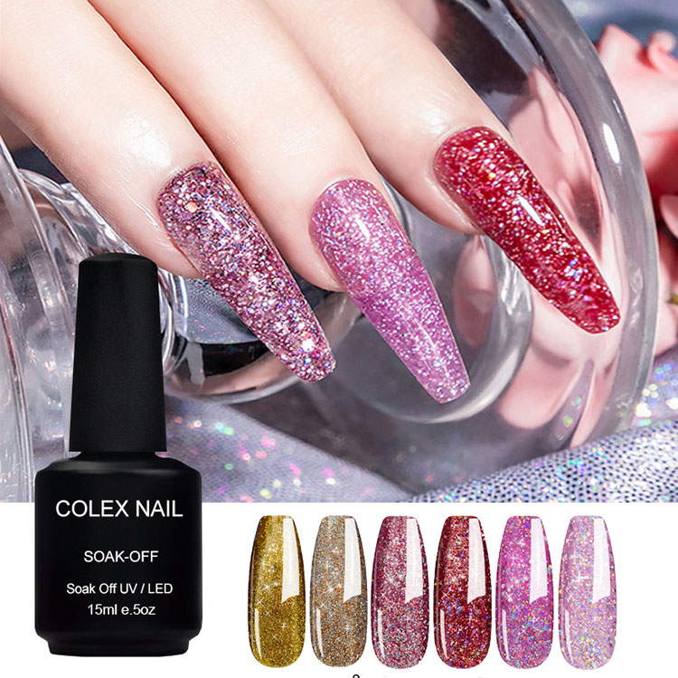 15 ml Home DIY Glitter Gel Polon