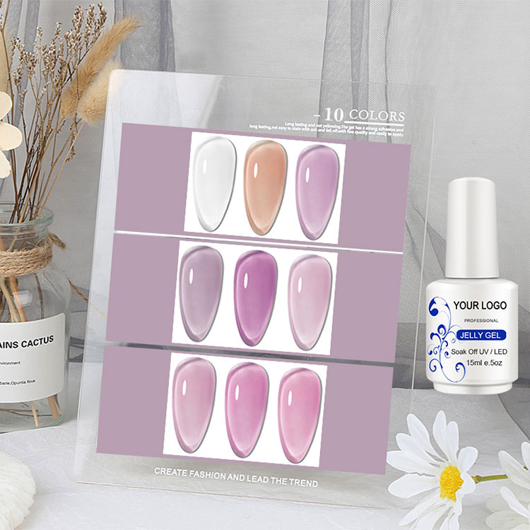 15 ml de glace à travers le gel de gel à gelée blanc rose Polon