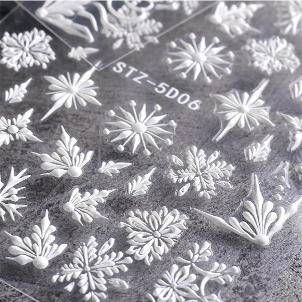 Autocollants d'art d'ongle de flocon de neige 5D