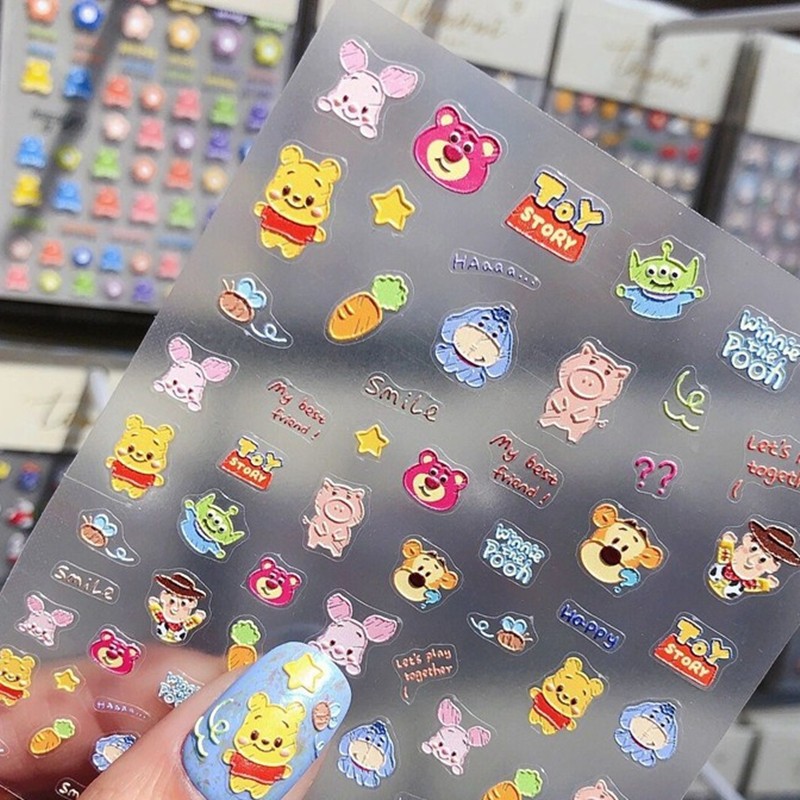 Autocollants pour ongles auto-adhésifs de dessin animé