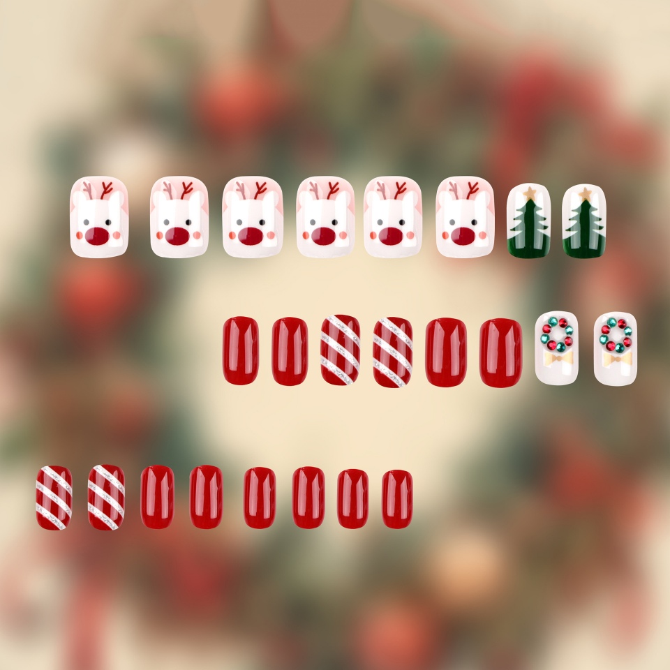 Ensemble de faux ongles de Noël