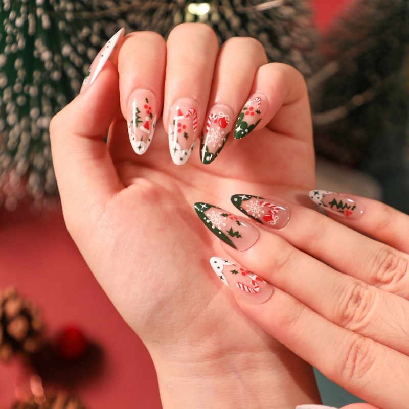 Faux ongles de Noël