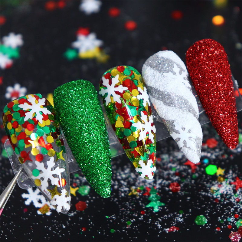 Ensemble de poudre à ongles de Noël