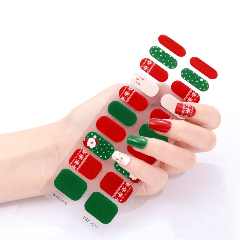 Enveloppements d'ongles de Noël