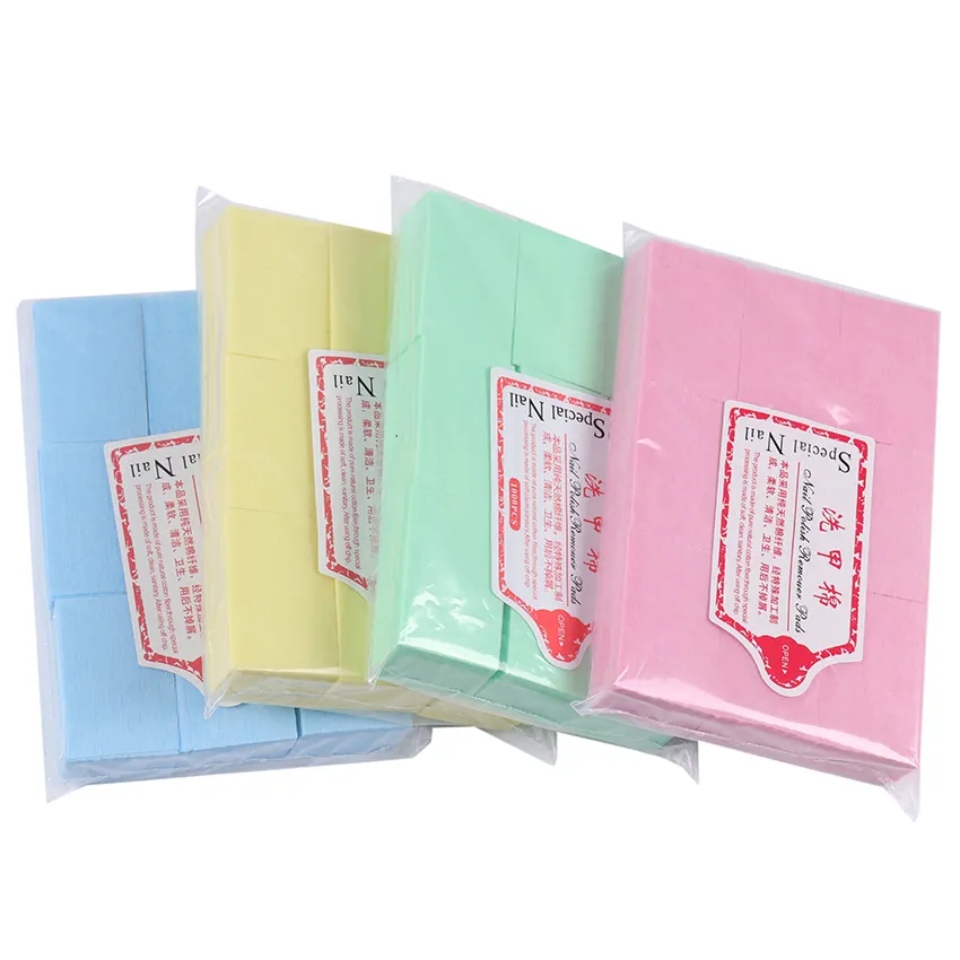 Lingettes colorées pour ongles en coton