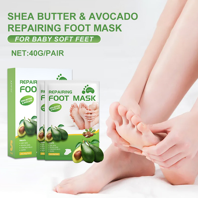 La vitamine E d'avocat jetable nourrit le masque imbécile de peau de pied