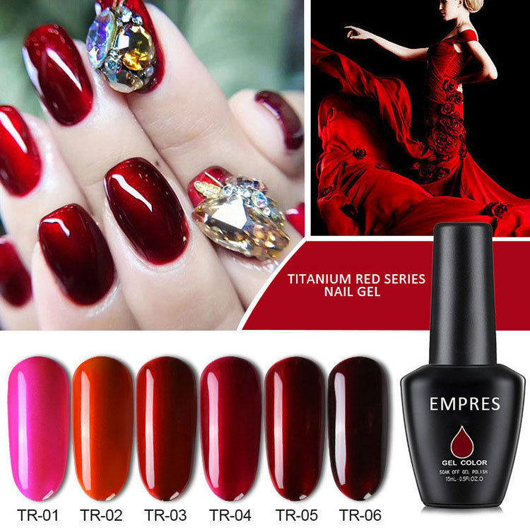 Effet miroir titane rouge UV Gel Polon