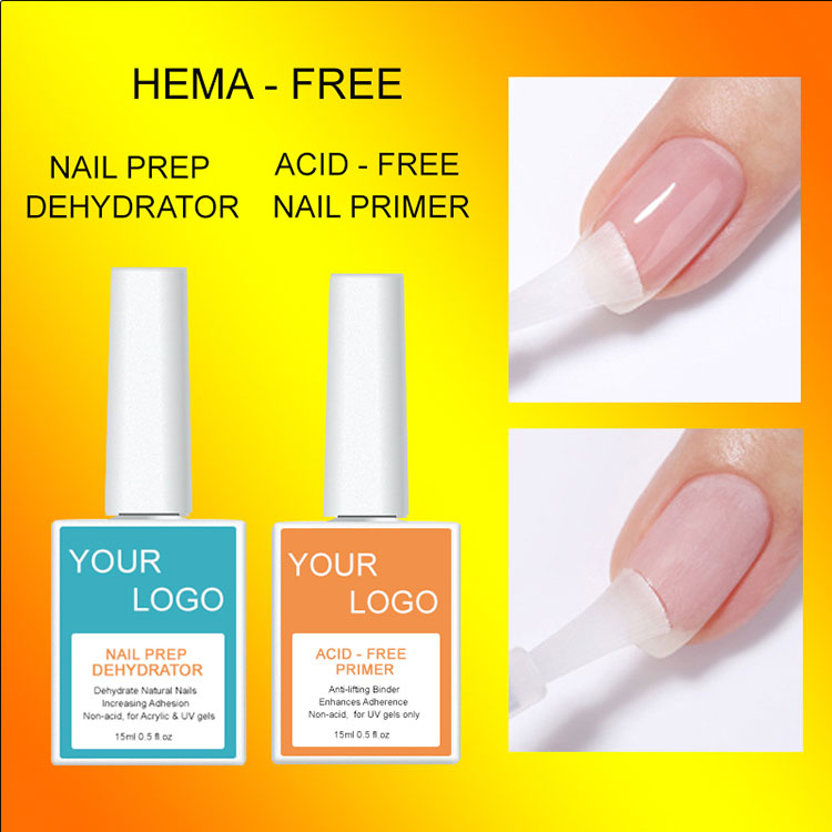 Déshydrateur d'ongles et base d'ongles sans acide