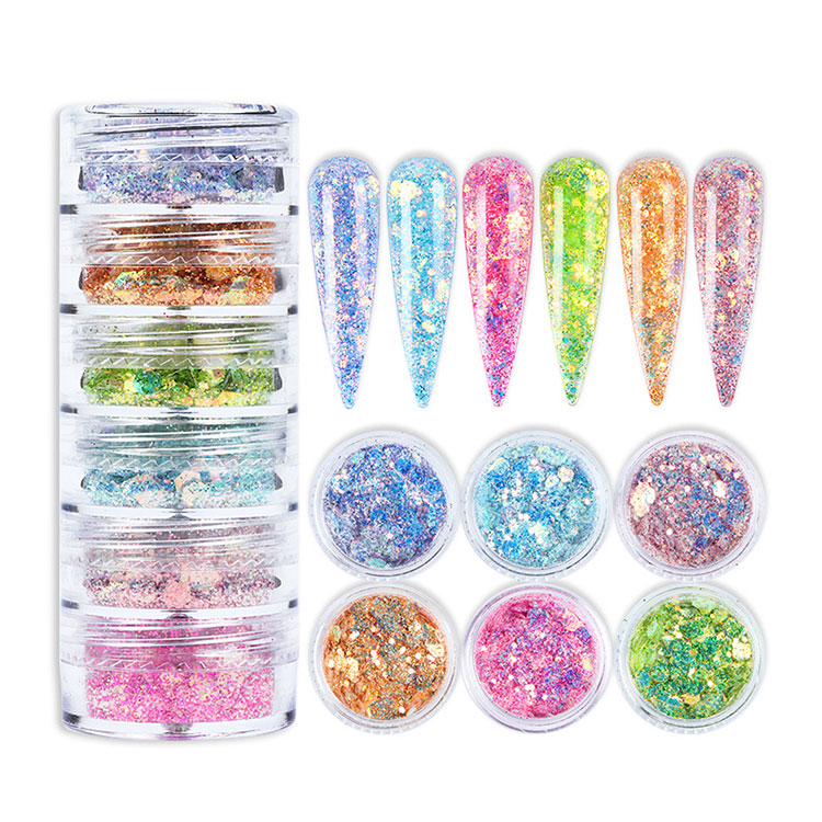 Poudre de paillettes pour ongles