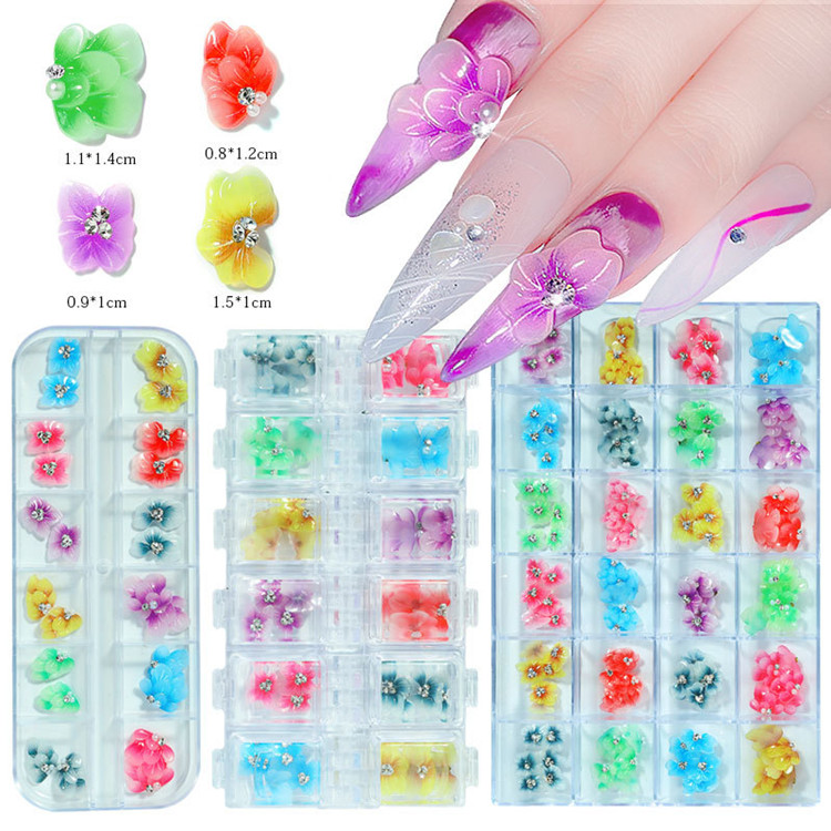 Tickers à ongles fleurs en strass