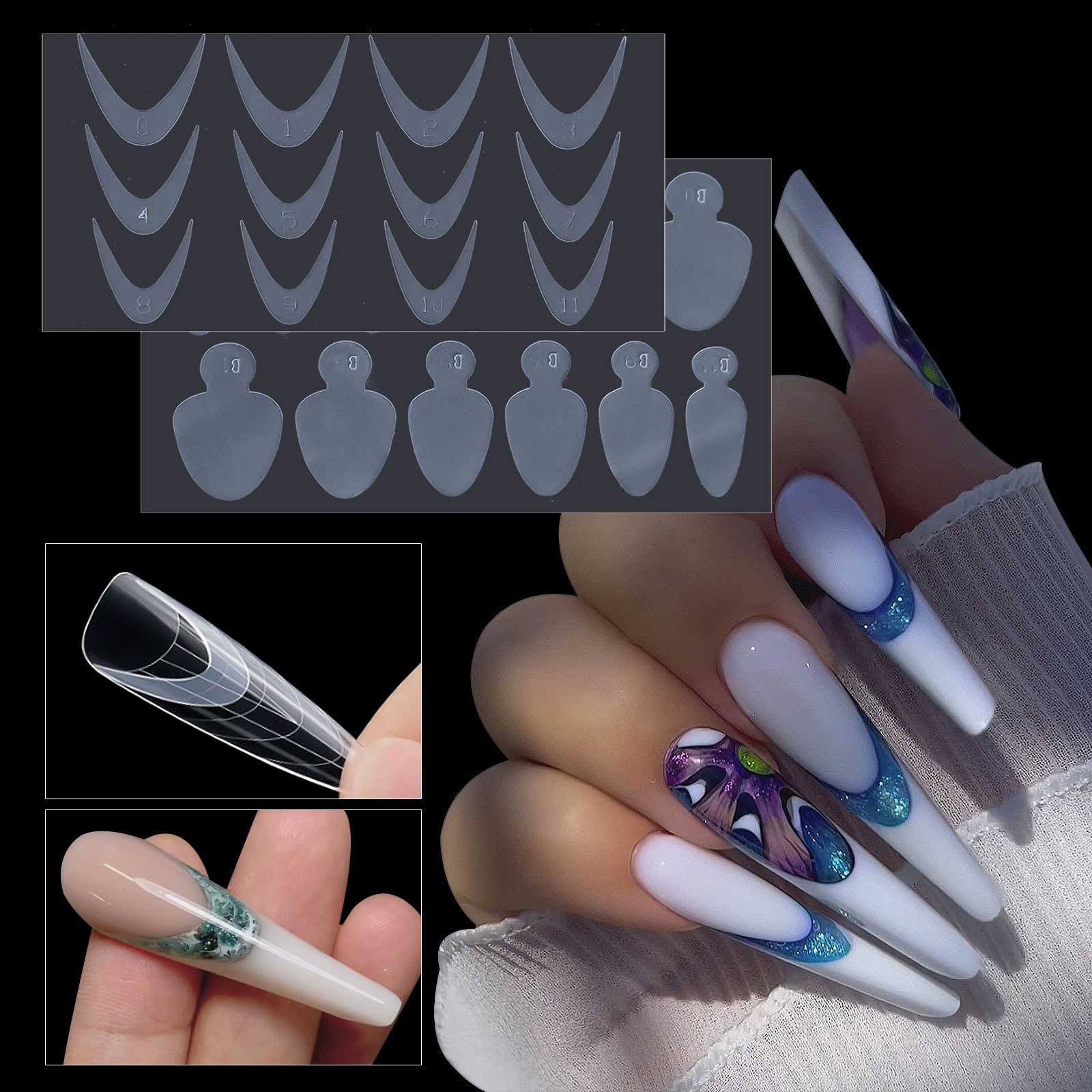 Autocollants de manucure française en silicone pour moule à ongles