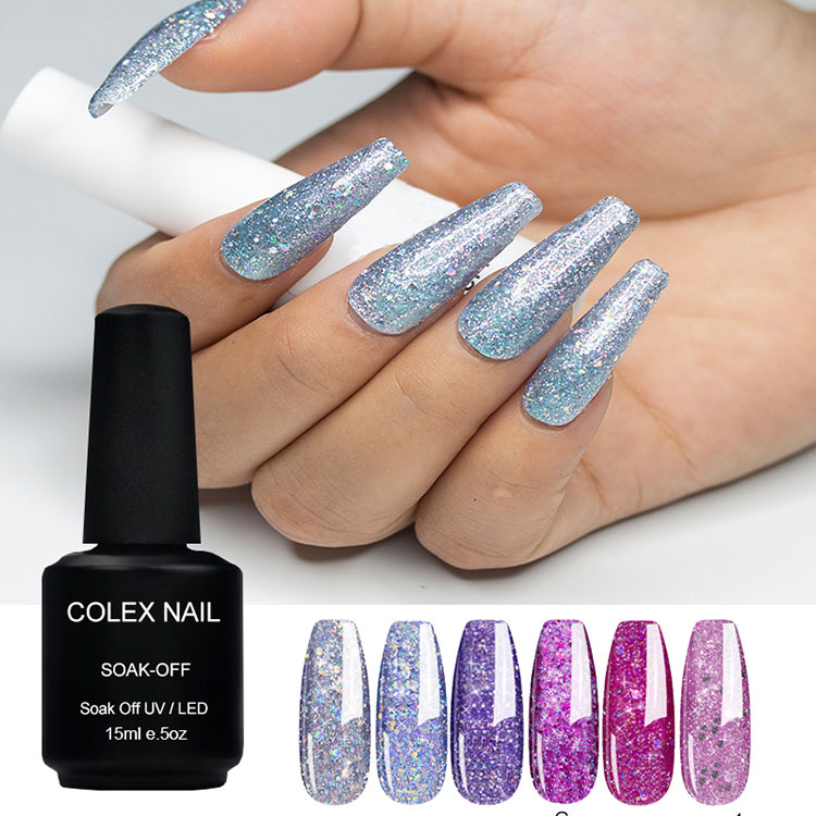 Polon de gel scintillant en argent blanc brillant brillant